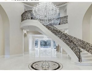 Trang trí wrought sắt xoắn ốc cầu thang lan can Thiết kế/lan can với rắn gỗ bước & cong tay vịn hiện đại sử dụng trong nhà - Product Image 2