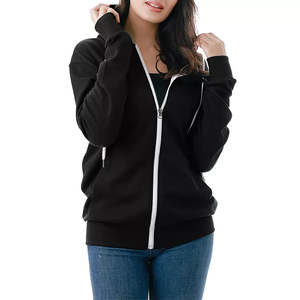Wholesale Custom Logo High Quality Cotton Blank <b>Hoodie</b> Fleece Heavyweight Oversized Zip up Hoodies for Women - Product Image 1