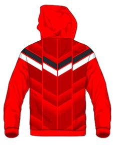 Sudadera con Capucha Roja Personalizada para Hombre, Impresión por Sublimación, Patrón Geométrico, Cierre Frontal Deportivo, Logotipo, Ropa de Invierno - Product Image 4