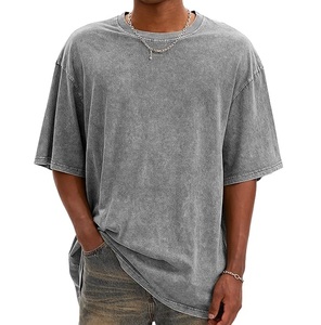 Top Premium qualité 100% coton goutte épaule grande taille lavé à l'acide surdimensionné T-Shirt Stone Wash respirant en gros BAS quantité minimale de commande - Product Image 3