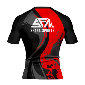 ชุดฝึกซ้อม MMA สำหรับผู้ชาย เสื้อรัดกล้ามเนื้อและกางเกงขาสั้น ชุดสองชิ้น ทรงรัดรูป แห้งเร็ว ผ้าทนทาน เหมาะสำหรับ BJJ - Product Image 3