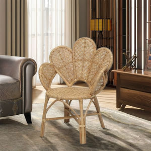 Fauteuil modulaire capitonné CV Craftindo Rose - Chaise de loisirs moderne en rotin avec pieds en bois pour salon et bureau - Product Image 4