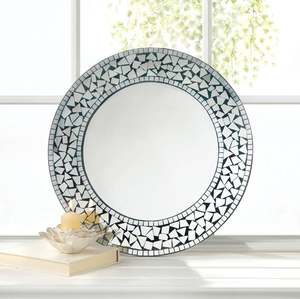 กรอบกระจกโมเสกทำมือ ดีไซน์ศิลปะตกแต่งผนัง สำหรับตกแต่งบ้านและห้องนั่งเล่น - Product Image 4