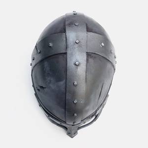 Casco de cuerno vikingo medieval temprano Casco de disfraz griego usable con forro de cuero para cuchillos de camping - Product Image 5