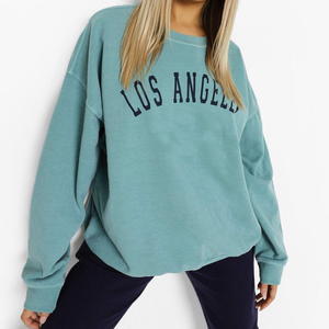 Hoodie décontracté et tendance pour femme, personnalisé, en polyester/coton tissé écologique et respirant, à manches chauve-souris, coupe ample et couleur unie - Product Image 1