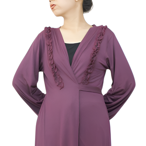 Cárdigan de patrón sólido informal de manga larga duradero de alta calidad para mujer Zura con sensación de mano suave - Product Image 5