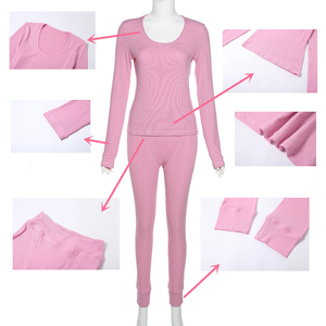 OEM Custom Skinny Workout <b>Sets</b> for Women Loungewear Sweatsuit <b>Sets</b> Customize Women 2 Piece Yoga <b>Sets</b> - Product Image 4