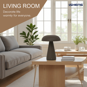 Đèn bàn hình nấm LED sạc lại được, 3 chế độ màu, điều chỉnh độ sáng không cấp độ, 1200mAh, 3W, đèn ngủ/bàn làm việc, kiểu dáng hiện đại đơn giản, cổng Type-C, trang trí nội thất gia đình - Product Image 4