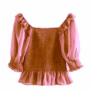 เสื้อครอปสูบบุหรี่แนวแฟนซีสำหรับผู้หญิง,เสื้อผ้าแฟชั่นแบบแต่งเองผลิตจำนวนมากในอินเดีย - Product Image 1