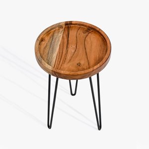 Minimalist Modern Brown Textured Durable Wooden Plant Stand 8x15inch (dxh) Size Eco-friendly - Product Image 4