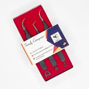 Pince à épiler d'extension de cils en microfibres avec emballage personnalisé Pince à cils volume pointu en acier inoxydable durable - Product Image 2