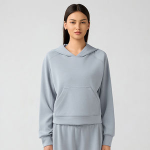 Mode décontracté à manches longues sweat à capuche pour femme logo brodé personnalisé femmes sweats à capuche en éponge française sweats à capuche et sweat-shirts pour femmes veste - Product Image 3