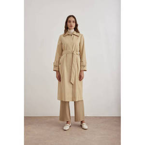 Gabardina Casual de Corte Holgado Color Camel para Otoño - Product Image 2