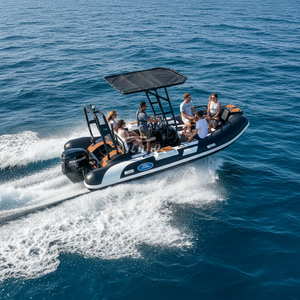Bateau pneumatique de pêche <span class=keywords><strong>semi</strong></span>-<span class=keywords><strong>rigide</strong></span> en aluminium durable Haide Barco De Aluminio De 14 Pies RIB420 PVC/Hypalon/Orca - Product Image 1