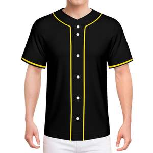 Sublimación personalizada botón béisbol Jersey hombres transpirable poliéster béisbol uniforme bordado impresión en blanco béisbol Jersey - Product Image 4