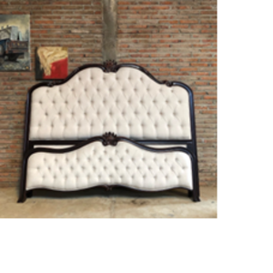 Cama de madera de caoba ecológica de gran venta con cabecero grueso y botones capitoné, muebles de dormitorio - Product Image 6