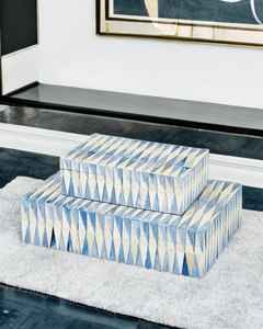 Boîtes de rangement pour bijoux en incrustation d'os de buffle de luxe faites à la main couleurs et motifs personnalisés du fabricant indien comme boîte-cadeau - Product Image 5