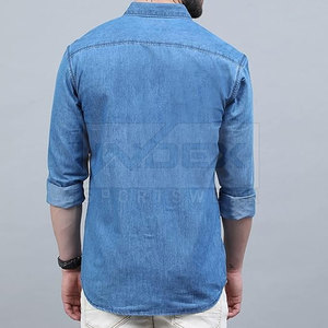 Chemise en jean de qualité supérieure entièrement personnalisée Offres Spéciales chemise en jean pour hommes à coupe ajustée - Product Image 2