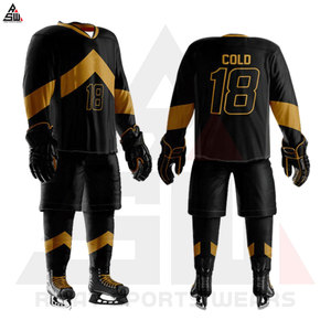Ensembles d'uniformes de hockey sur glace dernier modèle taille et couleur/logo personnalisés 100% polyester respirant à séchage rapide pour adulte unisexe - Product Image 2