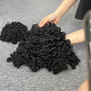 Rizado birmano de alta calidad en extensiones de cabello humano al por mayor de trama 100% cabello crudo un donante - Product Image 5