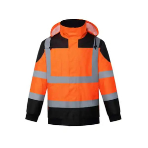 เสื้อแจ็คเก็ตบอมเบอร์ฤดูหนาวคุณภาพสูงสำหรับผู้ชาย ขายส่งแบบ OEM ผลิตจากโพลีเอสเตอร์ พิมพ์ลายสกรีน เสื้อผ้าทำงานแบบมองเห็นได้ชัดเจนสำหรับงานกลางแจ้ง - Product Image 1