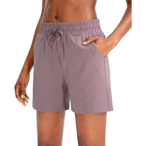 กางเกงขาสั้นรัดเอวระดับกลางสำหรับ100% ผ้า pakistan เอวยางยืดแฟชั่นผ้าถักลายพื้น - Product Image 1