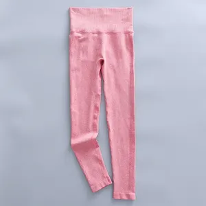 Ensemble de yoga de fitness pour femmes pantalon taille haute haut à manches longues respirant grande taille vêtements de sport sans couture soutiens-gorge de sport-Direct - Product Image 5