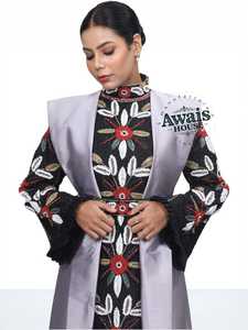 Kaftan Abaya Traditionnel Islamique pour Femmes Grande Taille Léger pour Mariage Longue Robe à Manches Longues Fait Main en Taffetas Polyester AWAIS - Product Image 2