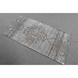 พรมวินเทจ, พรมตุรกีขนาดเล็ก 2.2x4.5 ฟุต, พรมลายอิคัตสีน้ำตาลเทา - Product Image 2