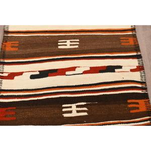 พรมคิลิมขนาด 2.8x12.2 ฟุต พรมตุรกีโบราณ พรมลายพรางสีน้ำตาลแดง - Product Image 3