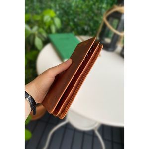 Cartera de hombre negra de cuero genuino con cierre de botón Cartera de negocios informal hecha a mano con compartimento para teléfono-Boston - Product Image 1