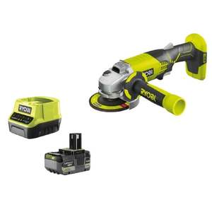 Meuleuse d'angle 115 mm 18 V à batterie lithium avec chargeur rapide, 7 500 tr/min, poignée auxiliaire, interrupteur à glissière, disque de meulage et sac de transport - Product Image 6