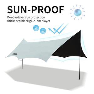 Tente de camping en toile Oxford imperméable de grande <span class=keywords><strong>taille</strong></span>, résistante, pour l'été, 3000 mm+, auvent portable d'extérieur, piquets, événements, camping en groupe - Product Image 4