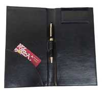 Porte-menu en similicuir PU noir de haute qualité, durable, avec logo nickelé pour restaurants, hôtels, bars à vin, boutiques