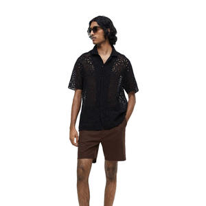 Hommes les plus exigeants couleur marron 100% coton short basique décontracté longueur genou avec cordons et poches latérales - Product Image 1