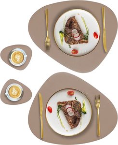 Napperons en cuir de haute qualité table à manger de couleur différente tapis et coussinets de table en cuir faciles à nettoyer et imperméables - Product Image 2