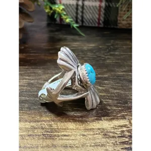 Anillo de Plata de Ley con Turquesa Kingman Tonya Yazzie, Talla 9, Joyería Elegante y Delicada - Product Image 3