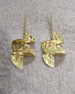 Stylish Jewelry Brass <b>Earrings</b> Fashion <b>Beauty</b> Fancy Shape Gemstone Brass <b>Earrings</b> Indian Gold Plated Brass Jewelry by HF CRAFTS - Product Image 5