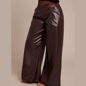 Pantalones de Cuero de Cintura Alta para Mujer, Estilo Casual, con Botones, Transpirables, de Satén, a la Moda, de Alta Calidad y Personalizables - Product Image 5