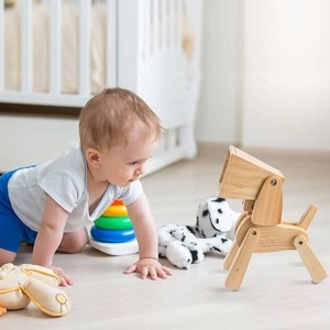 Lampe de bureau créative réglable en forme de chien pour la lecture des enfants fabriquée à la main en bois par f s International - Product Image 2