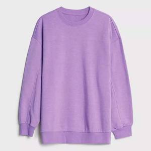 Winter Wear 2025 OEM 100% Cotton Fleece Sweatshirts Femmes Pas Cher Prix Plain Oversized Drop Shoulder Ladies Casual Sweatshirt - Product Image 5