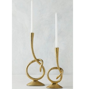 Christmas Decorative Aluminum Metal Taper Candle Holder for Home Tabletop Lighting Decoration Gold Finished Eco-Friendly Luxury - Product Image 6