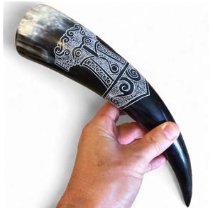 Customized Best Quality Craft Polished <b>Drinking</b> <b>Horns</b> Set Nautical Style Shot <b>Horn</b> and Holder for Souvenir Use - Product Image 1