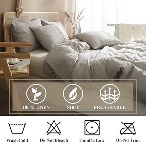 Juego de Funda Nórdica 100% Algodón Estilo Europeo, 3 Piezas, Cierre con Botones de Coco, Lavado Francés, Color Sólido, Suave, Personalizable para Hogar u Hospital - Product Image 3