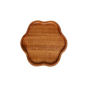 Alta venta Acacia redondo madera maciza planta patrón cargador placa restaurante uso lavable tamaño personalizado - Product Image 2
