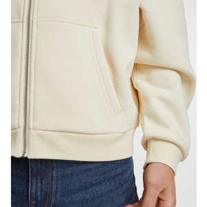 Sweat à capuche à fermeture éclair surdimensionné en coton à séchage rapide doux pour hommes, vêtements de rue et décontractés, pull à manches longues, logo personnalisé, sweats à capuche pour hommes - Product Image 4