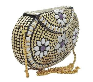 กระเป๋าคลัทช์ทำด้วยมือโมเสกสำหรับผู้หญิงกระเป๋าแฟชั่นวินเทจสีแบบโบราณสำหรับงานแต่งงานขายส่ง - Product Image 1