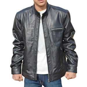 Veste en cuir pour hommes fabriquée au Pakistan Veste en cuir à la mode Meilleur prix Veste en cuir à capuche de qualité personnalisée - Product Image 1