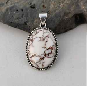 Colgante de Ágata Caballo Salvaje, Piedra Preciosa Marrón y Blanca, Plata de Ley 925, Joyería Hecha a Mano, Regalo - Product Image 5