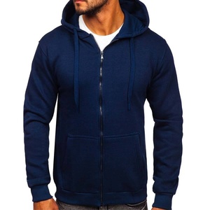 Sweat à capuche zippé pour homme de qualité supérieure, en coton mélangé, basique, décontracté, hiver, fermeture éclair intégrale, vente en gros OEM - Product Image 4
